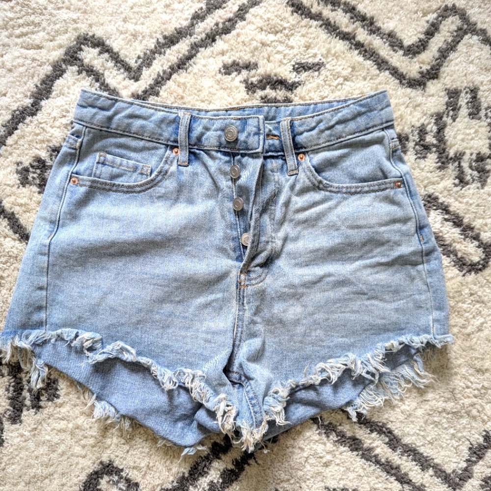 Wild Fable Blue Jean Shorts Distressed Cut-Off